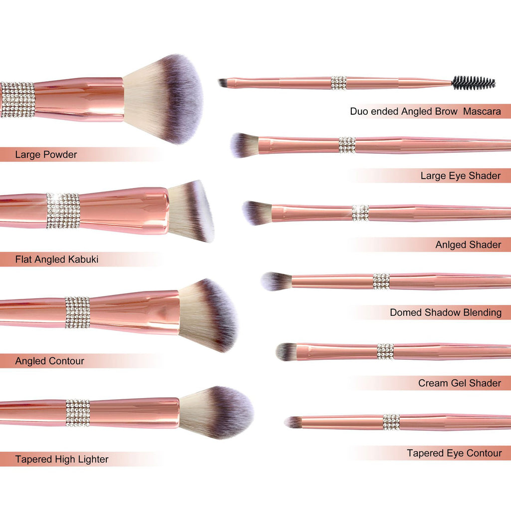 Portable maison électroplaqué rose or brosse de maquillage costume