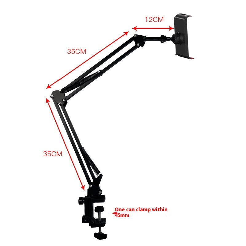 Cantilever Tablette de téléphone portable Lazy Bureau Clip-on 360-degrés rotative pliant métal Brac