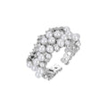 French Light Luxury Elegant Pearl Baby's Breath Bague Cuivre plaqué Real Gold Ajustable Op
