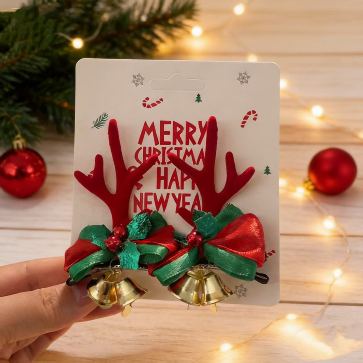 Unisex Christmas Reindeer Hair Clips for Festive Holiday Styling