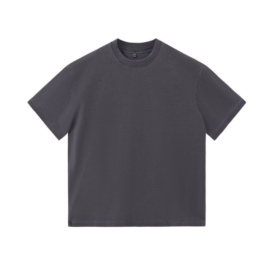 Retro Solid-color Col d'équipage Été Hommes Manches courtes