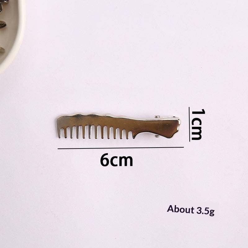 Simple métal argenté cheveux clip style latéral