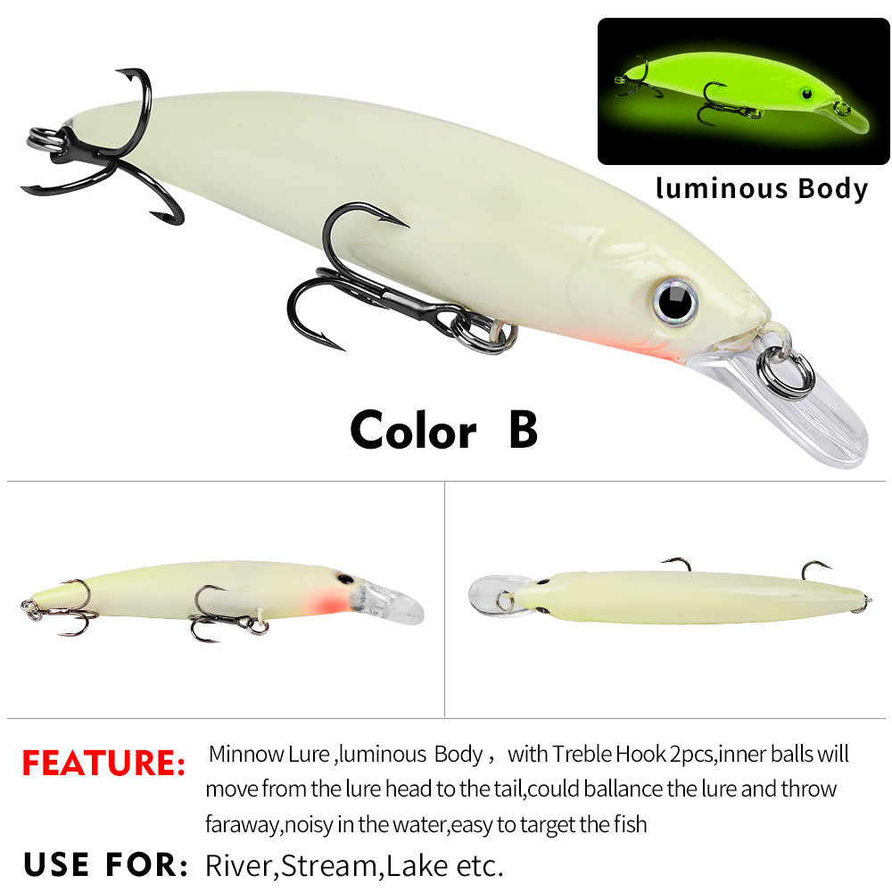 Fausse appât de poisson biomimétique de Mino flottant lumineux