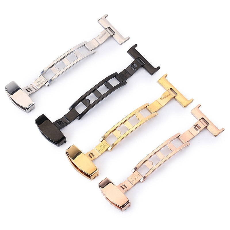 Acier inoxydable Double tirage papillon boucle bracelet en cuir