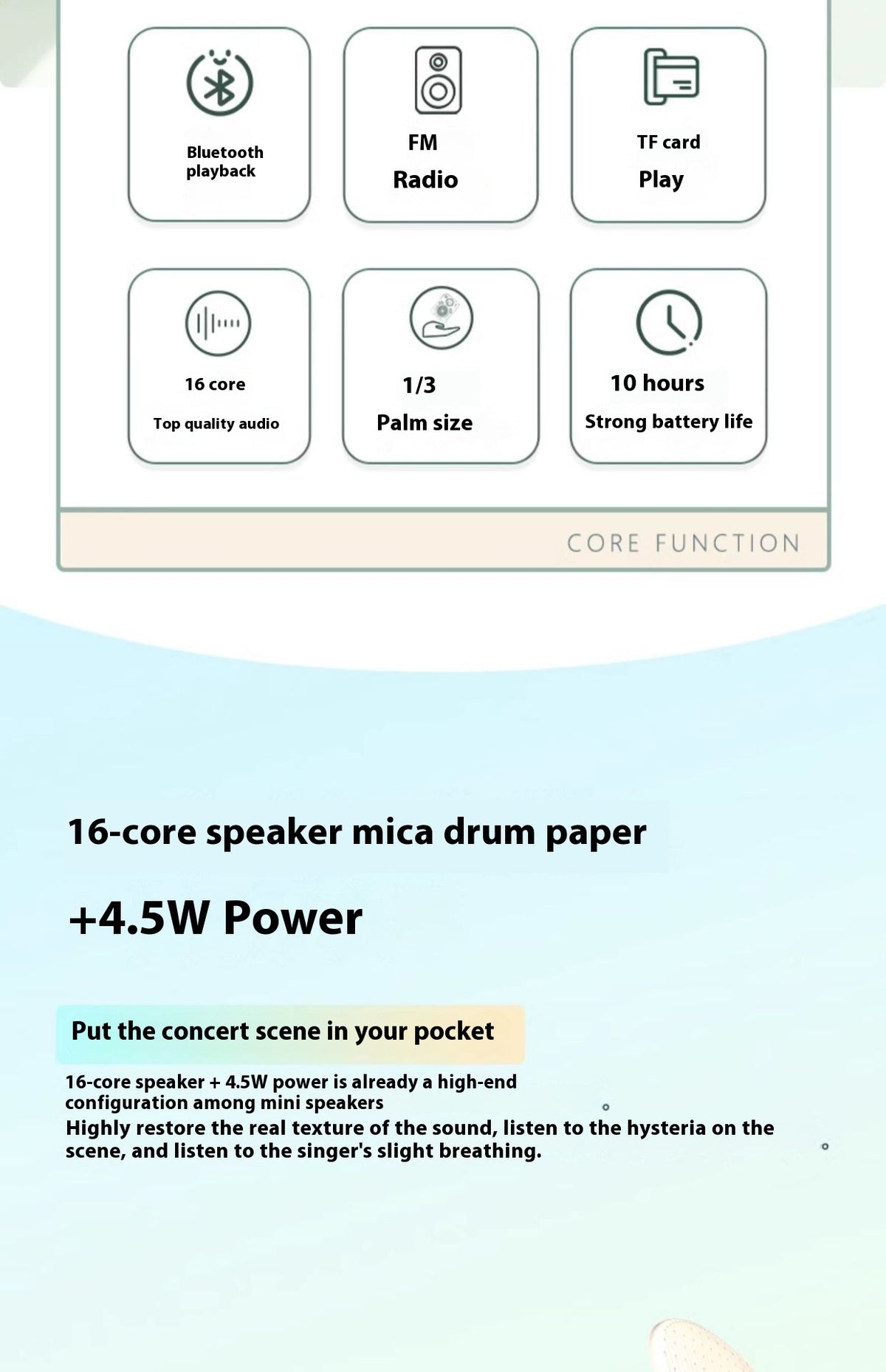 Radio audio portable mini Bluetooth