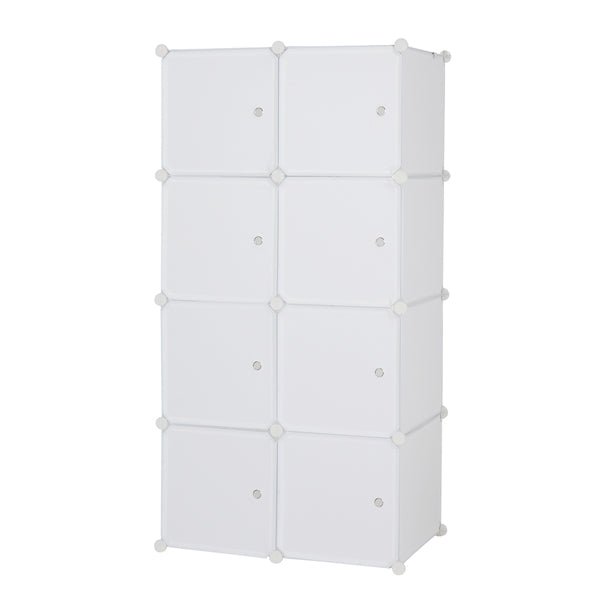 Armoire en forme de cube à 8 compartiments de 4 couches avec 1 tige suspendue