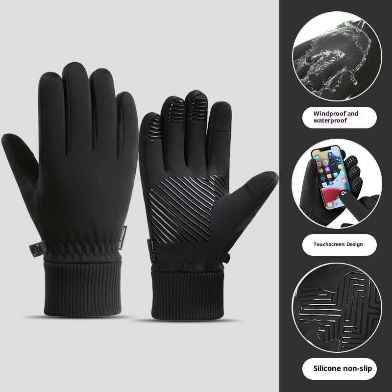 Gants imperméables épais et résistants au froid doublés de polaire