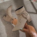 Femmes Martin Bottes Arrivée Coréen Style Bow Side Zipper Bloc Talon Mode Bottes Femmes P