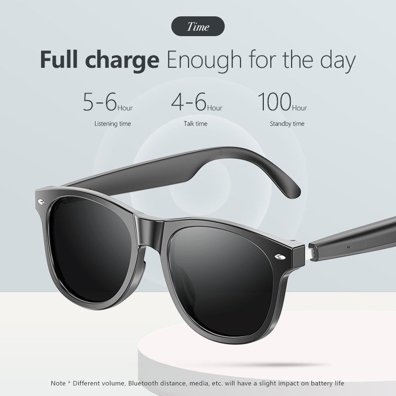 Lunettes de soleil intelligentes Lunettes Bluetooth intelligentes AI Smart Wearable à bas prix Étape dans le monde