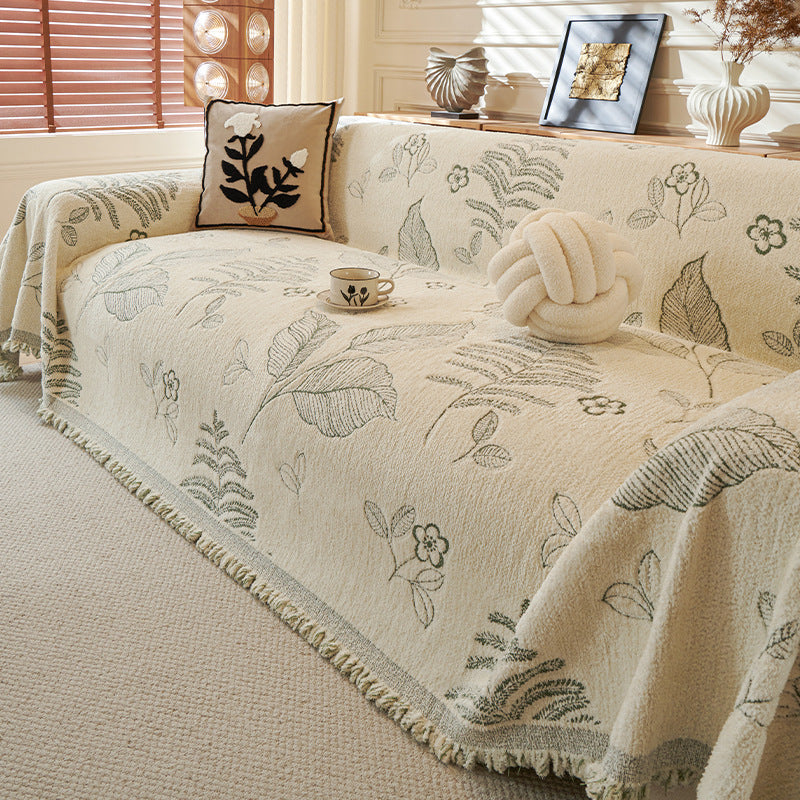 Hiver En peluche de luxe Chenille Retro Canapé Couverture