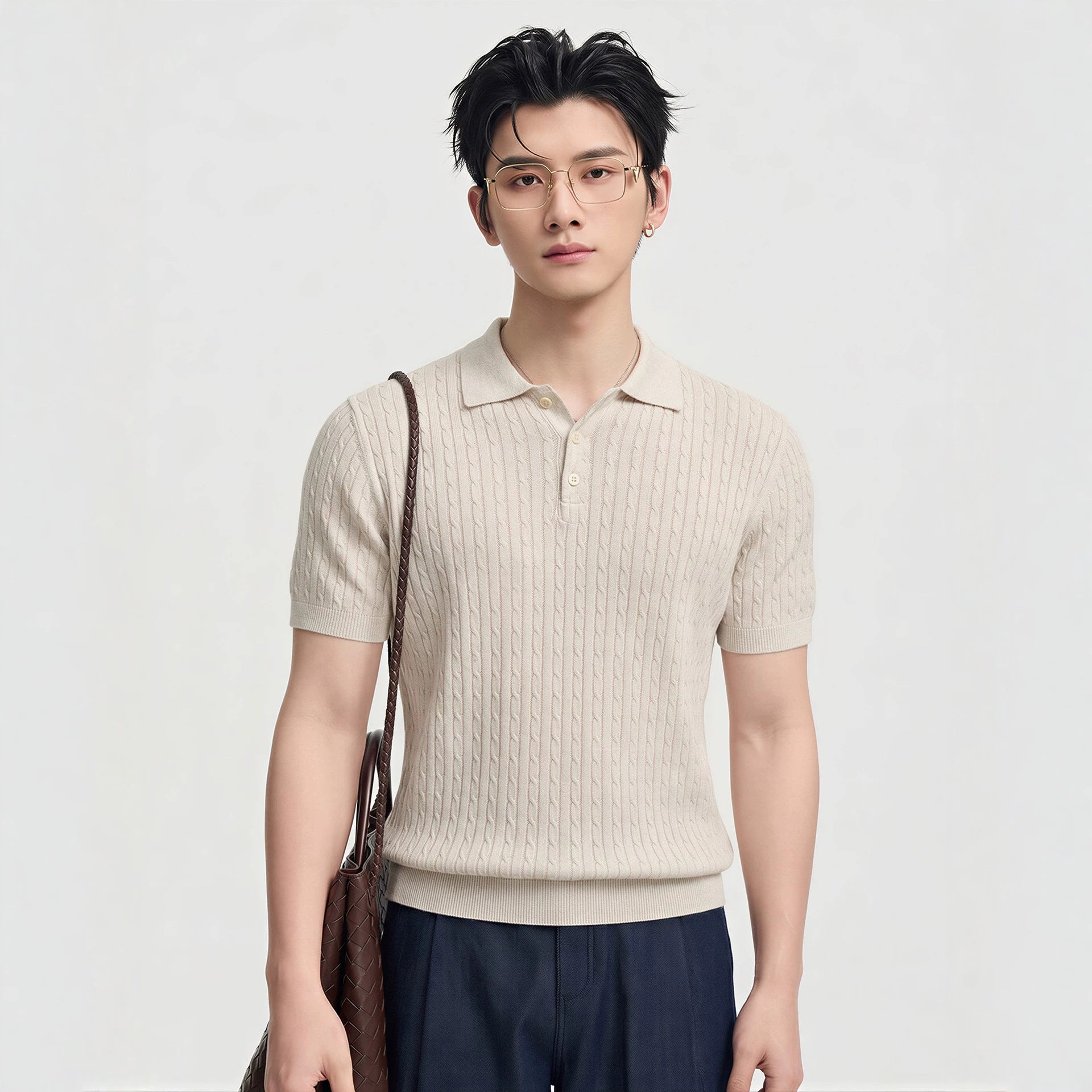T-shirt à manches courtes pour hommes tricotés