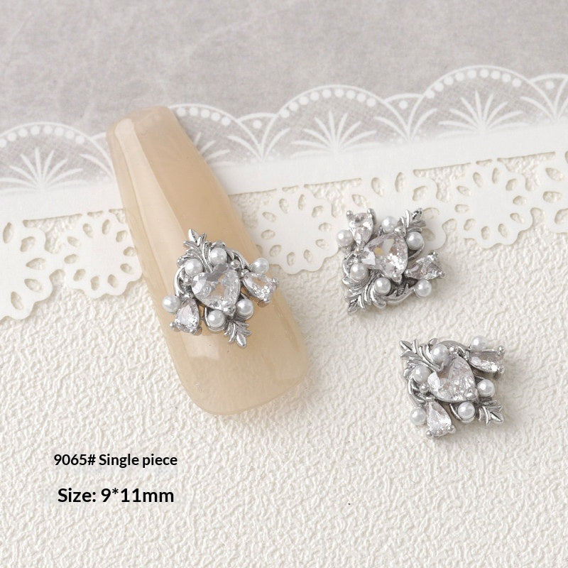 Argent Zircon Bow Nail Art Accessoires