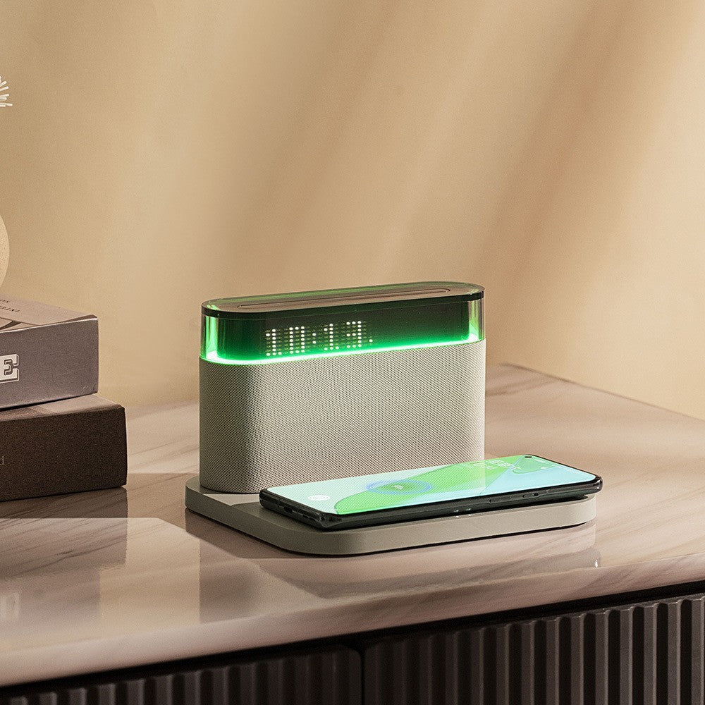 Horloge de recharge sans fil Ligh nuit et haut-parleur Bluetooth