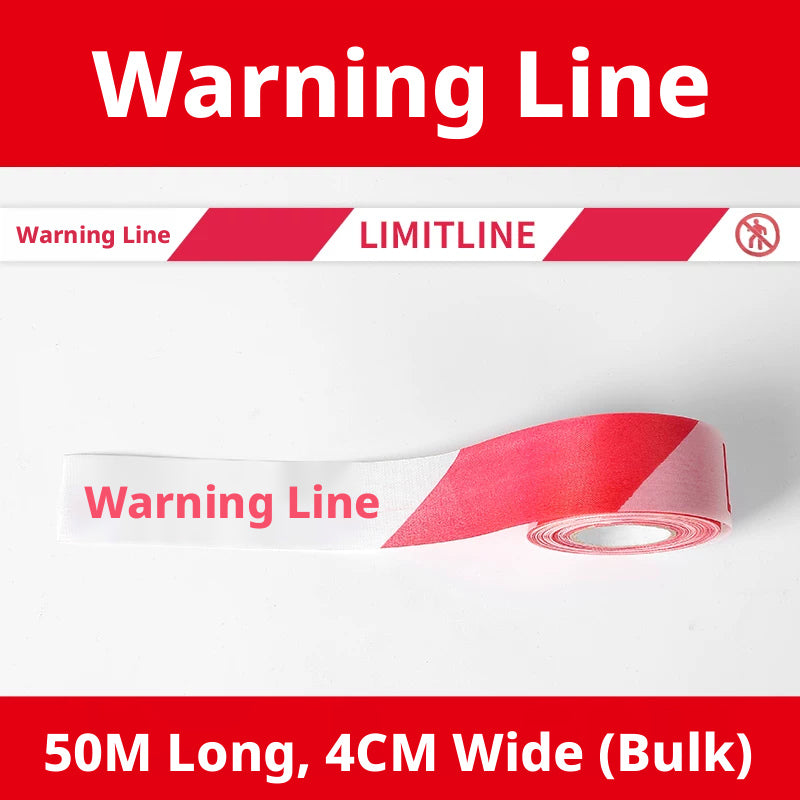 Ceinture d'avertissement de sécurité-50 mètres-rouge et ligne d'avertissement blanche