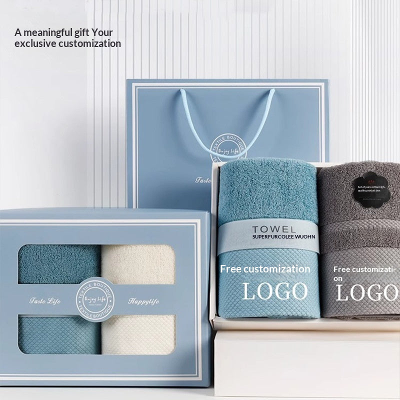 Ensemble de serviettes et de serviettes de bain avec logo personnalisable pour les cadeaux et souvenirs de retour