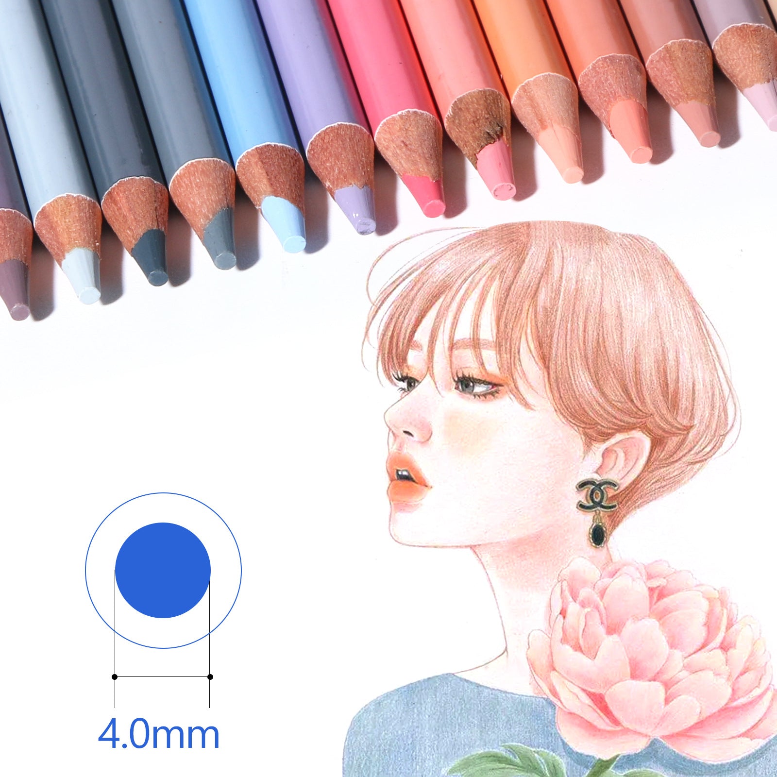 Peinture 24-couleur Stylo de couleur de peau peint à la main Portrait Couleur crayon fournitures d'art huileux
