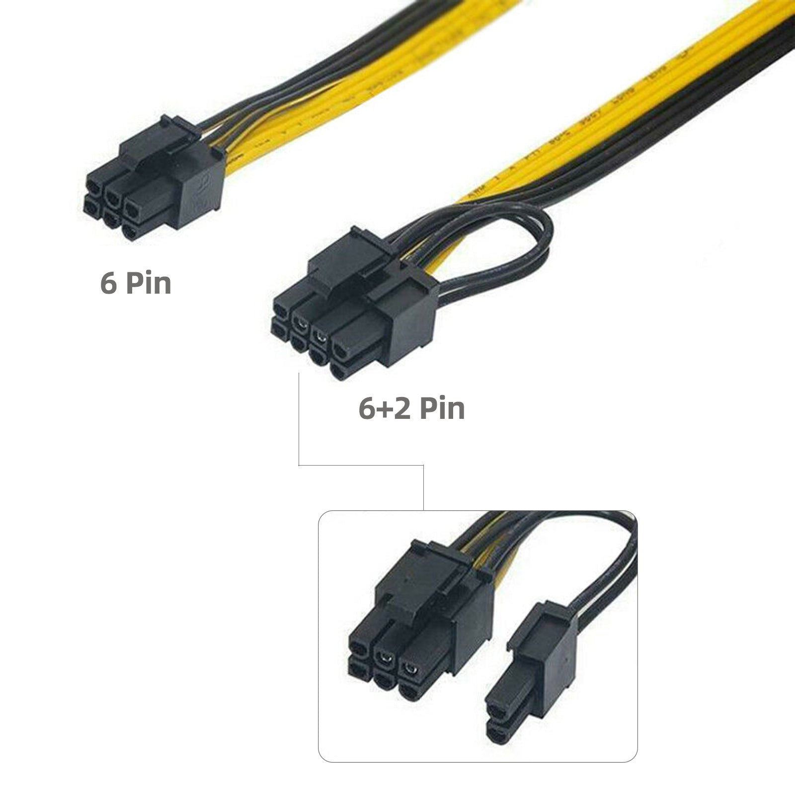 Ligne d'alimentation de carte graphique 6pin à double 8pin