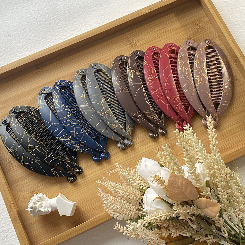 Lentilles à queue de cheval Grandes couleurs brossées de couleur plate de poisson Clip Barrettes