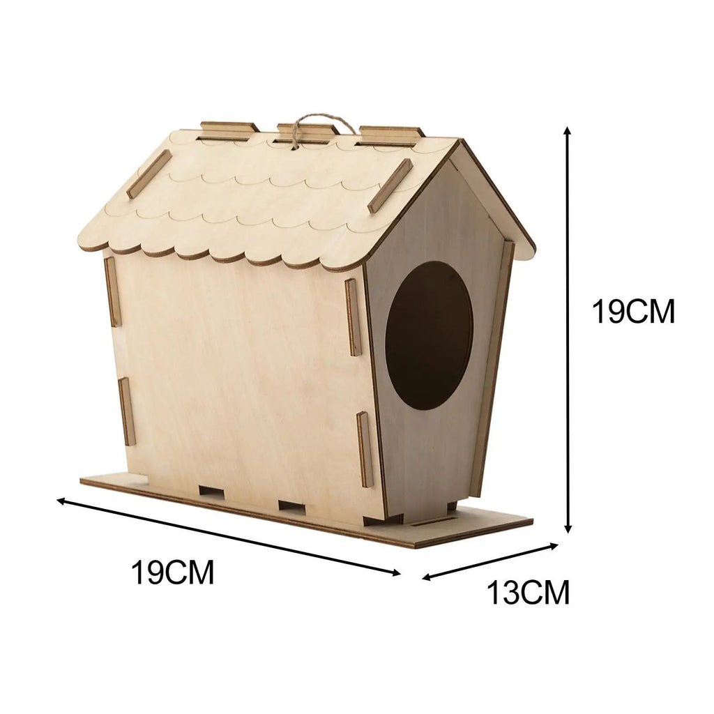 Bricolage Maison d'oiseaux Barrage-cadeau Outdoor Non fini Oiseaux Nest Boite de nid en bois