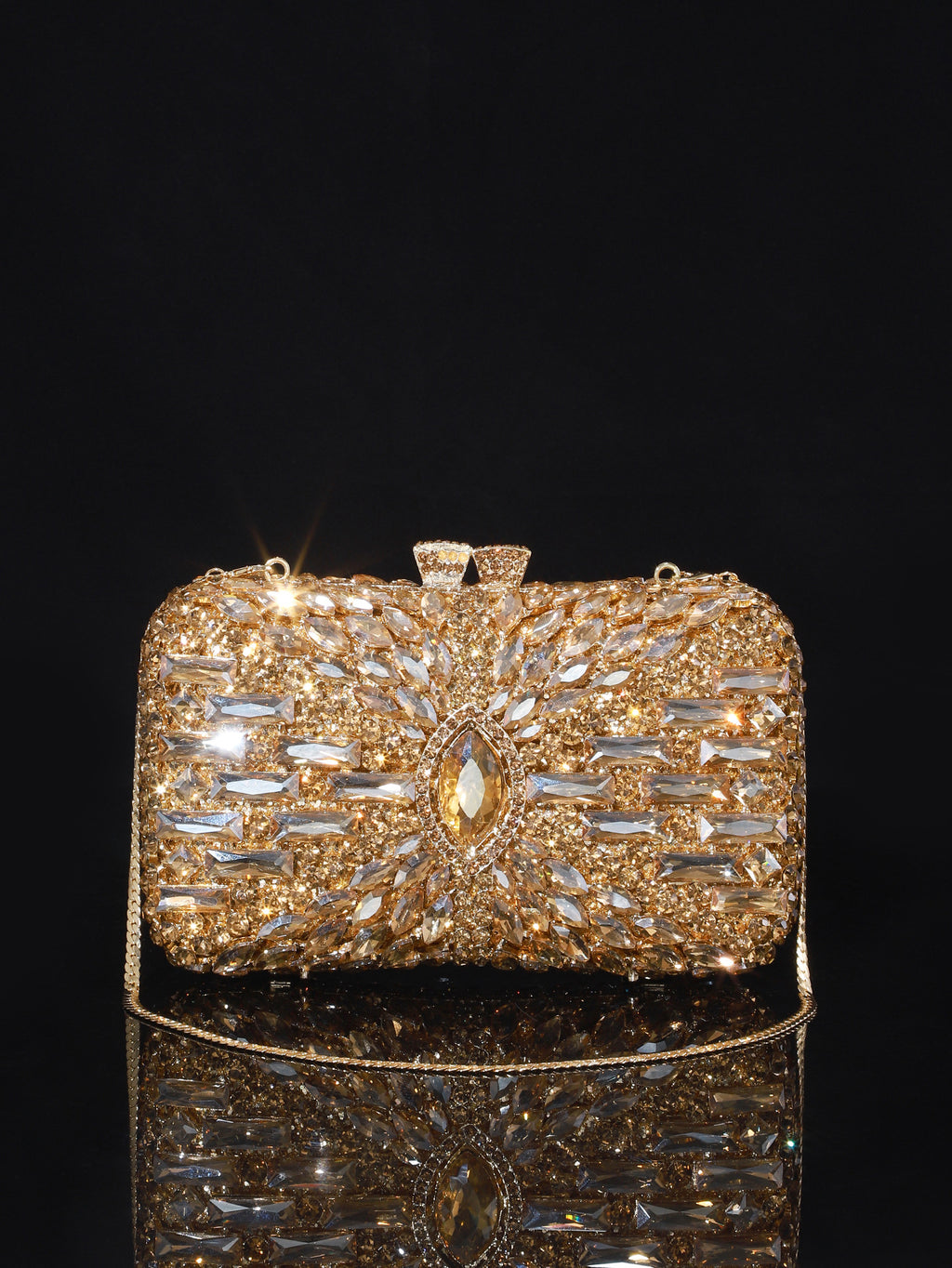Sac de soirée en strass de bouteille de champagne brillant brillant haut de gamme
