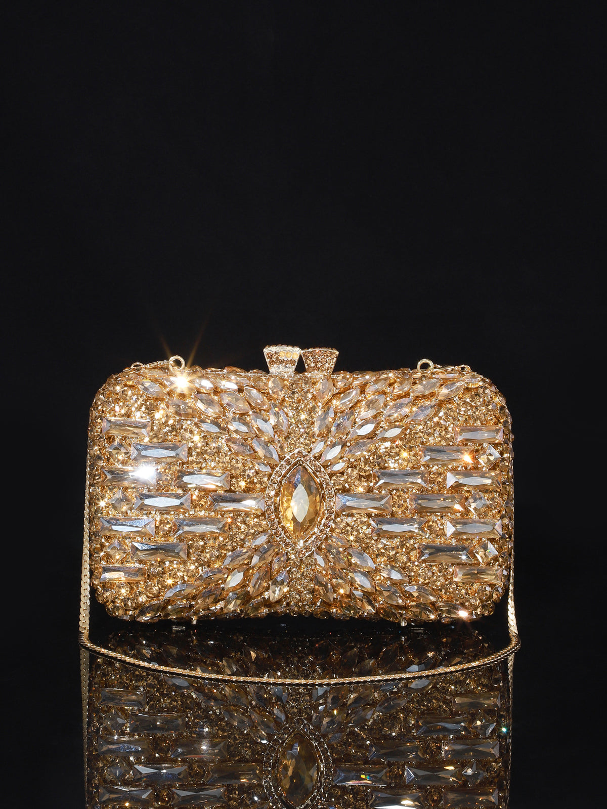 Sac de soirée en strass de bouteille de champagne brillant brillant haut de gamme