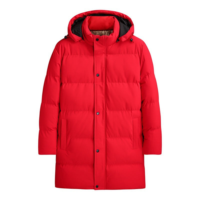 Homme Plus Taille Épaisseur thermique Long Couleur pure Vêtements de coton