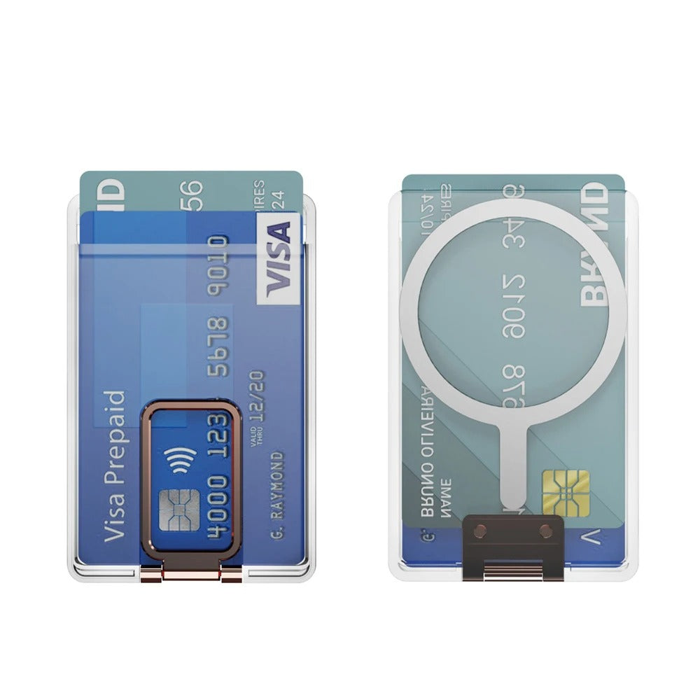 Support transparent porte-carte magnétique