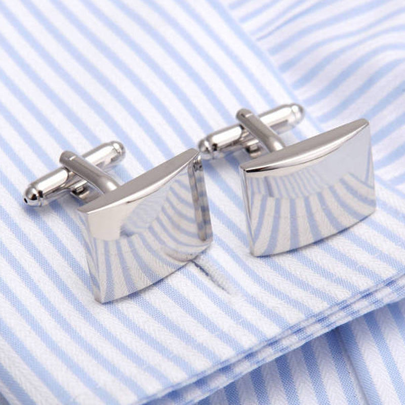 Plain Glossy Cufflinks French Western-style Vêtements