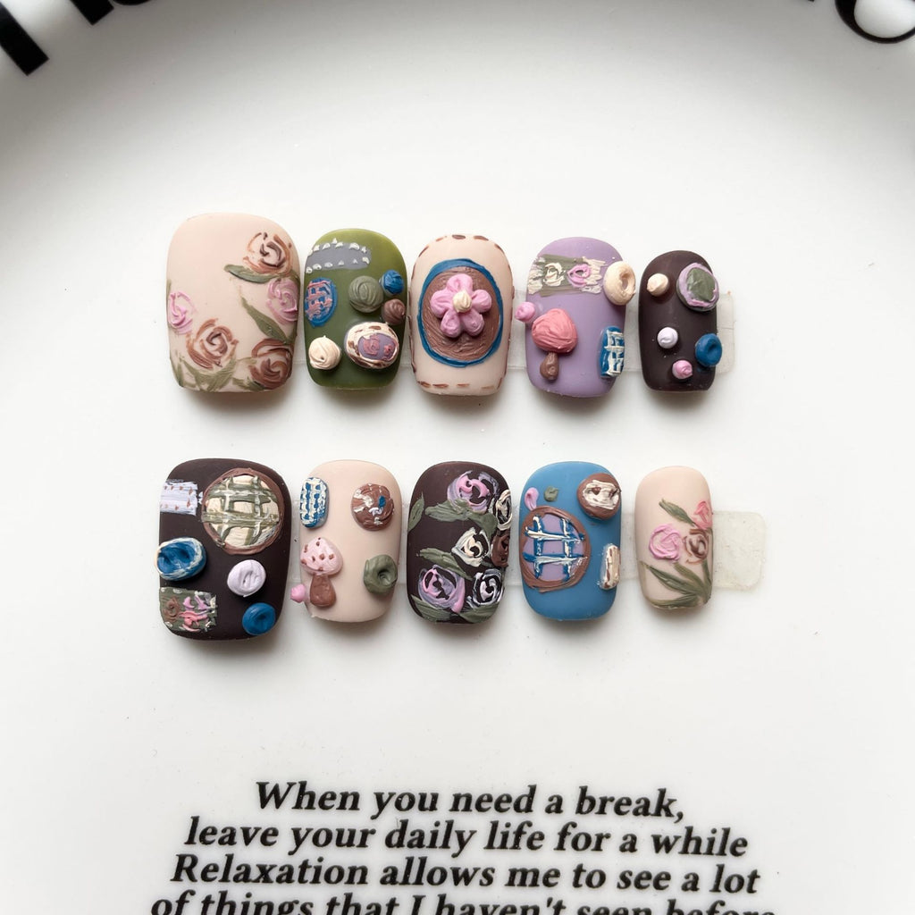 Hand-painted nail art