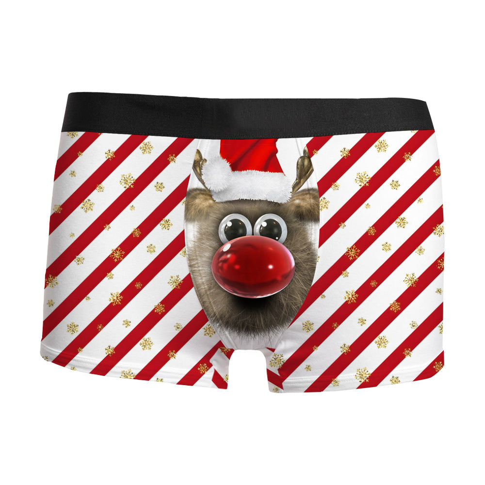 Sous-vêtements homme imprimé 3D de Noël respirant
