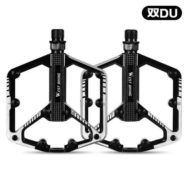 Pédales de vélo DU roulement en aluminium MTB Pédales de vélo noir 9/16 pouces