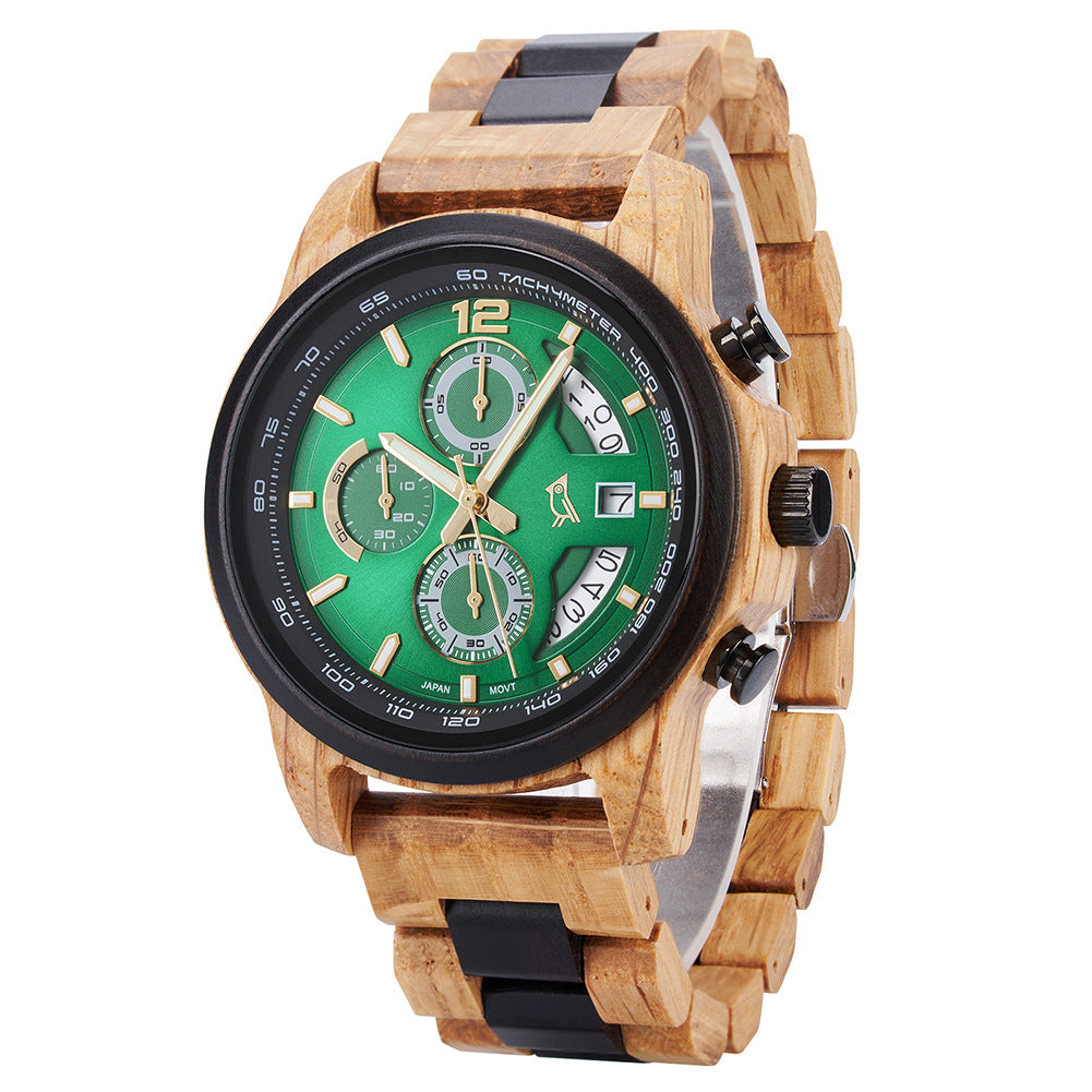 Vieille montre en bois pour jeunes hommes