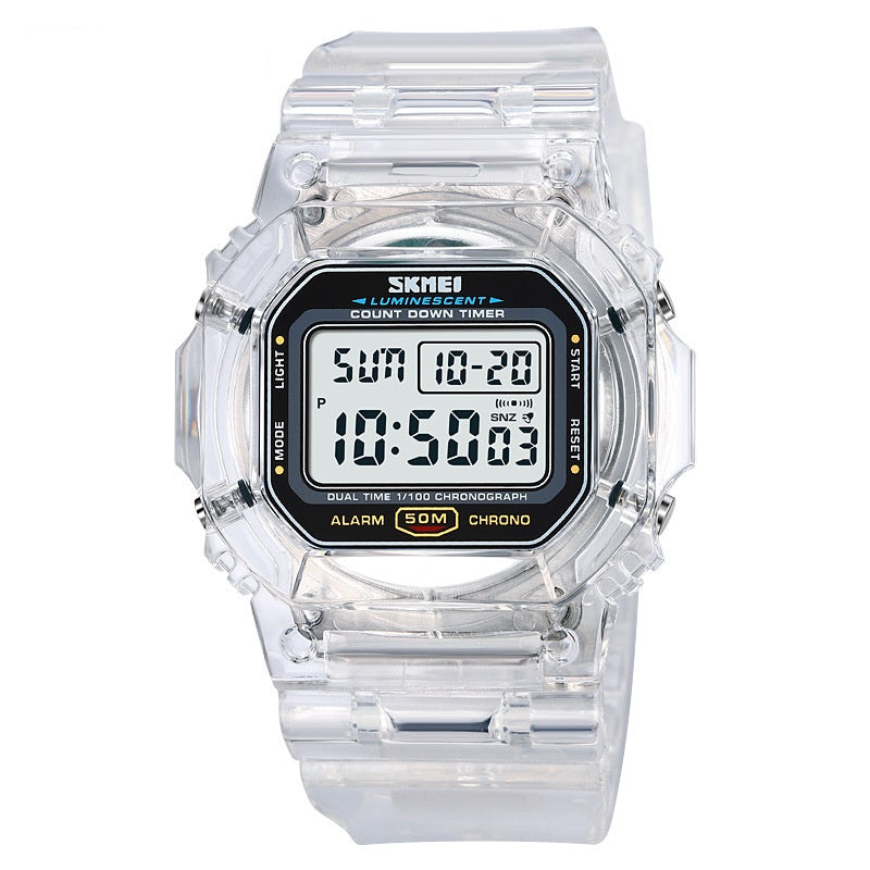 Sports Transparent Strap Multi-fonctions Montre électronique