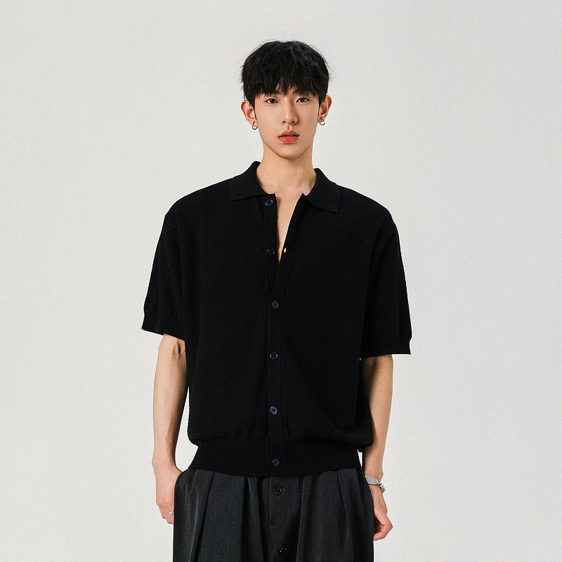 T-shirt tricoté à manches courtes pour hommes