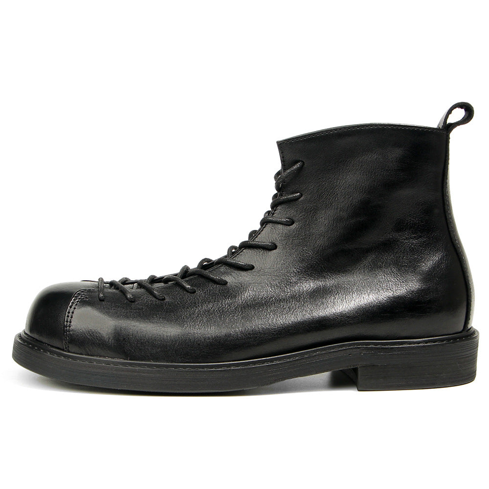 Homme Martin Bottes Amekaji travail véritable en cuir style vintage