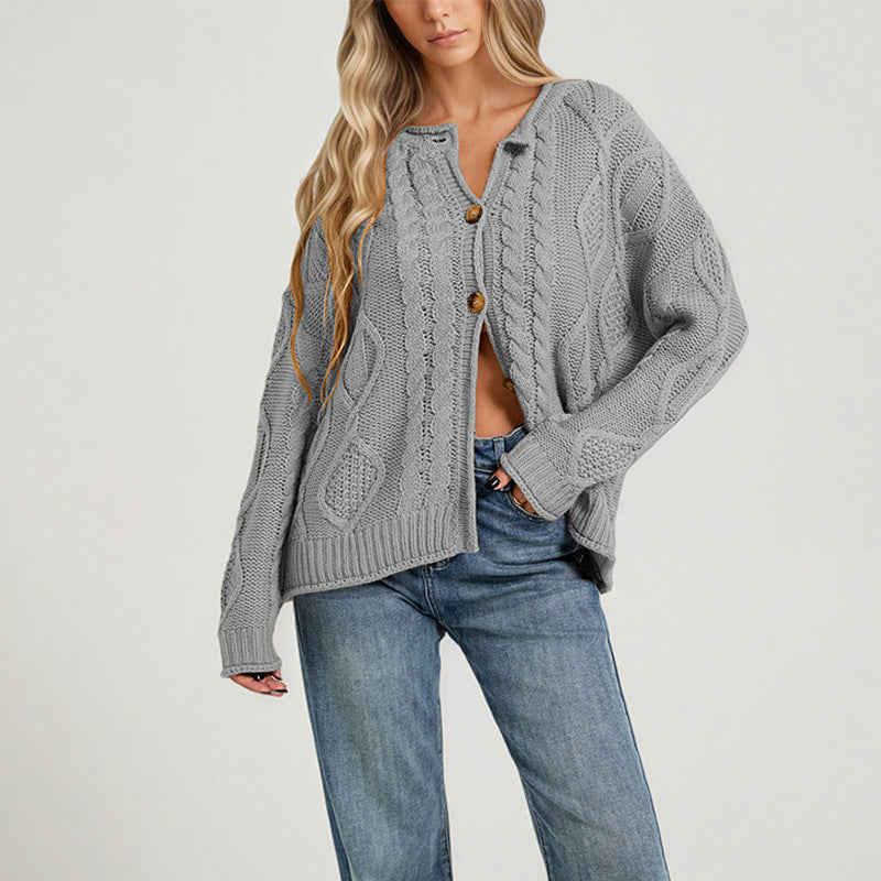 Veste de câblodistribution à manches longues pour femmes