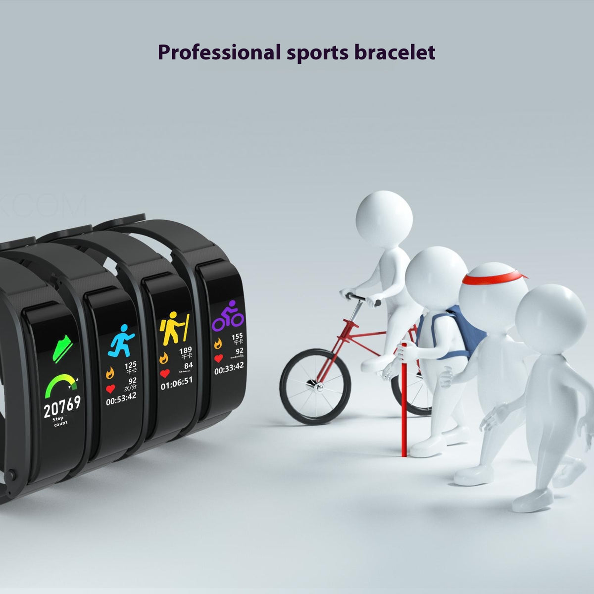 Bracelet de sport d'appel intelligent F2