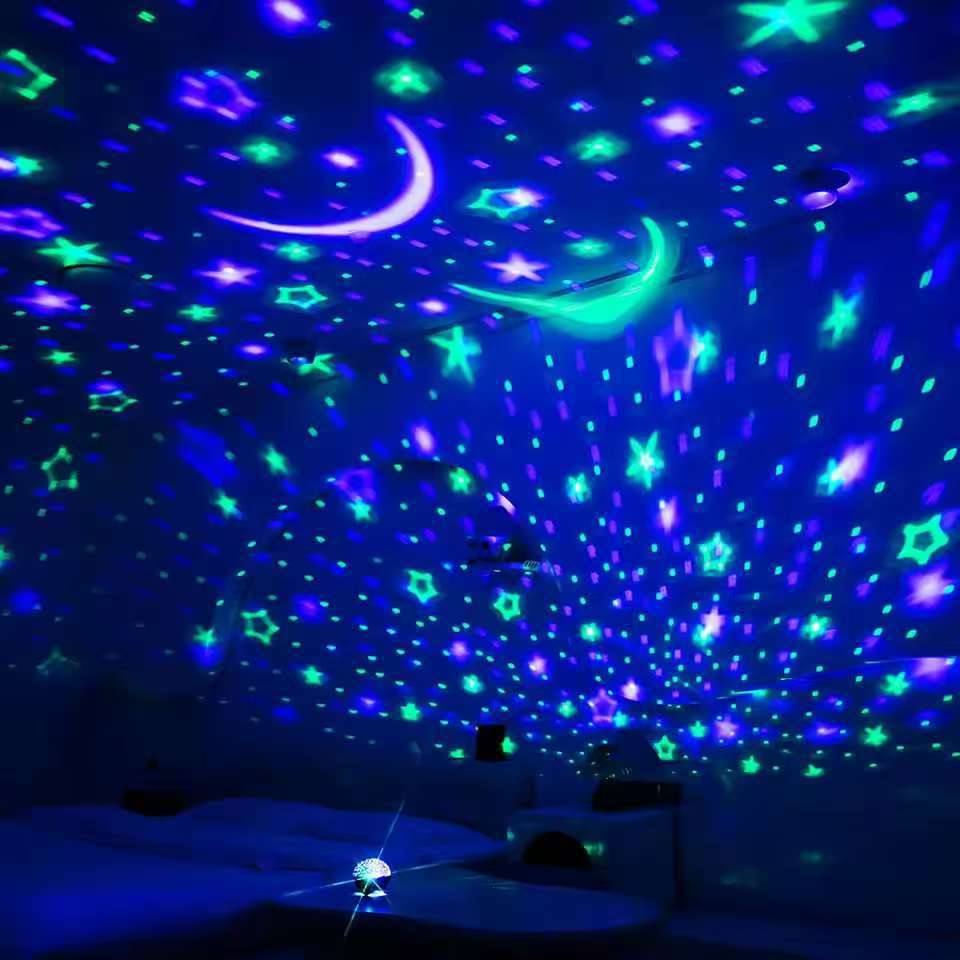 Créative Dreamy Childrens Starry Moon Multicolore Starry Sky Projection Lampe