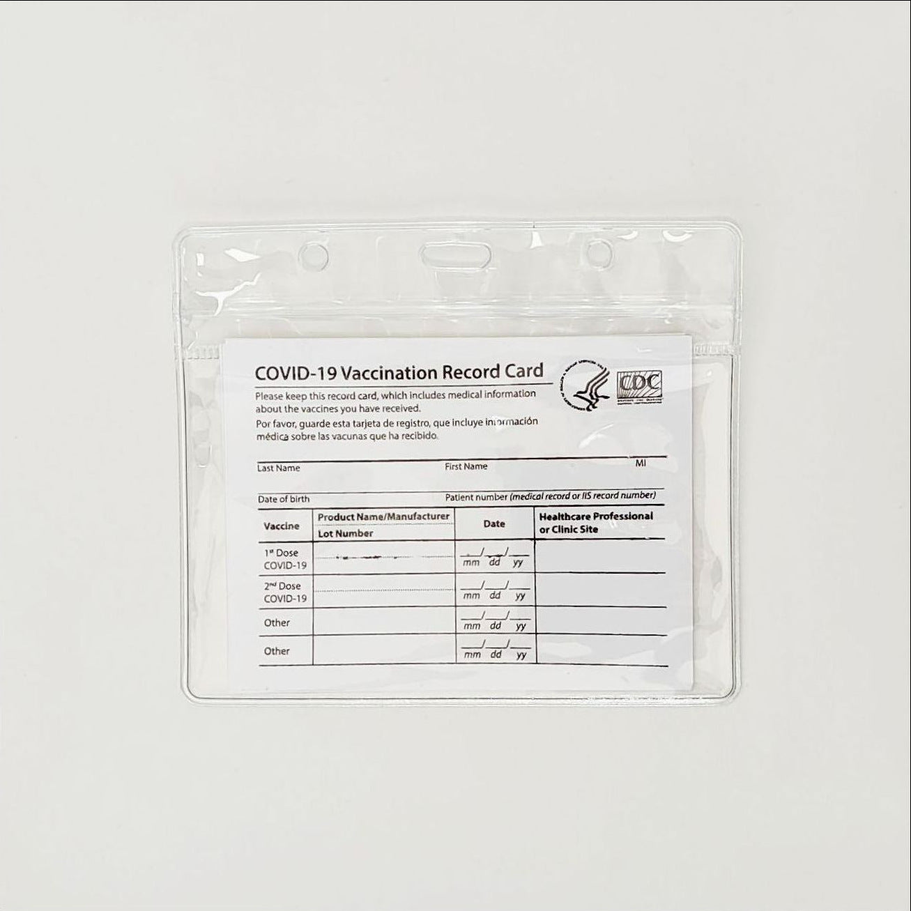 Porte-carte verticale en PVC transparent