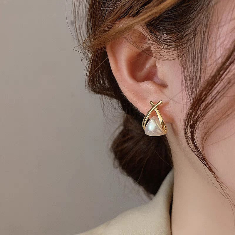 Boucles d'oreilles Perle Femmes haut de gamme Ear Drop Explosions Niche Design Light Luxury Ear Bijoux