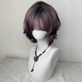 Perruque pour les femmes noir et rose Ombre Siamese Cat Layered Mullet Cosplay Headpiece