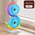 Ventilateur de lumière ambiant à double tête circulant mini