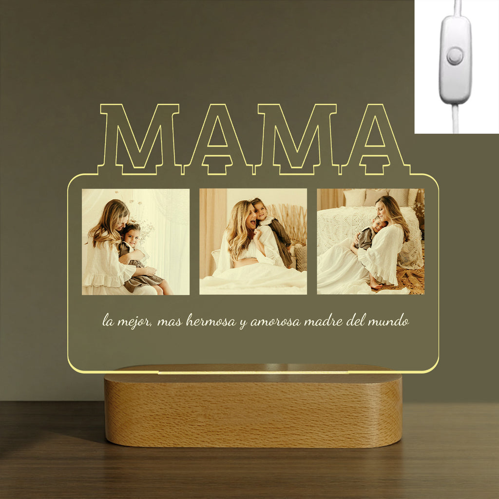 Creative Mère's Birthday Photo Personnalisation Chambre Lampe de chevet
