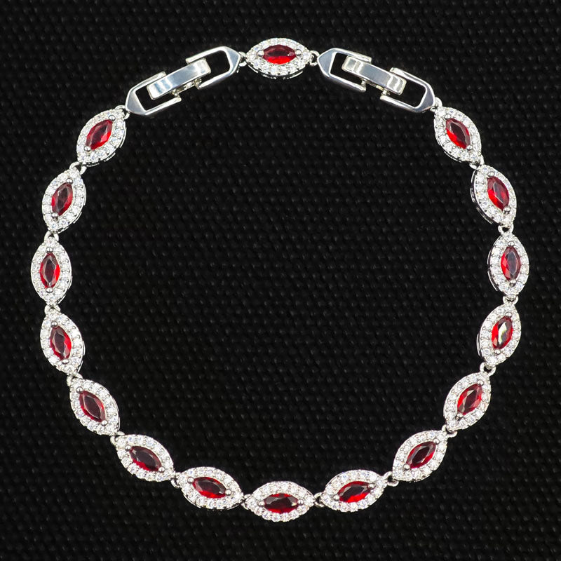 Bracelet de tennis Marquise Zircon de luxe Elégant argent ton cristal bijoux femmes party mer