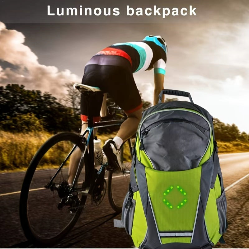 LED cycling backpack with turn signals