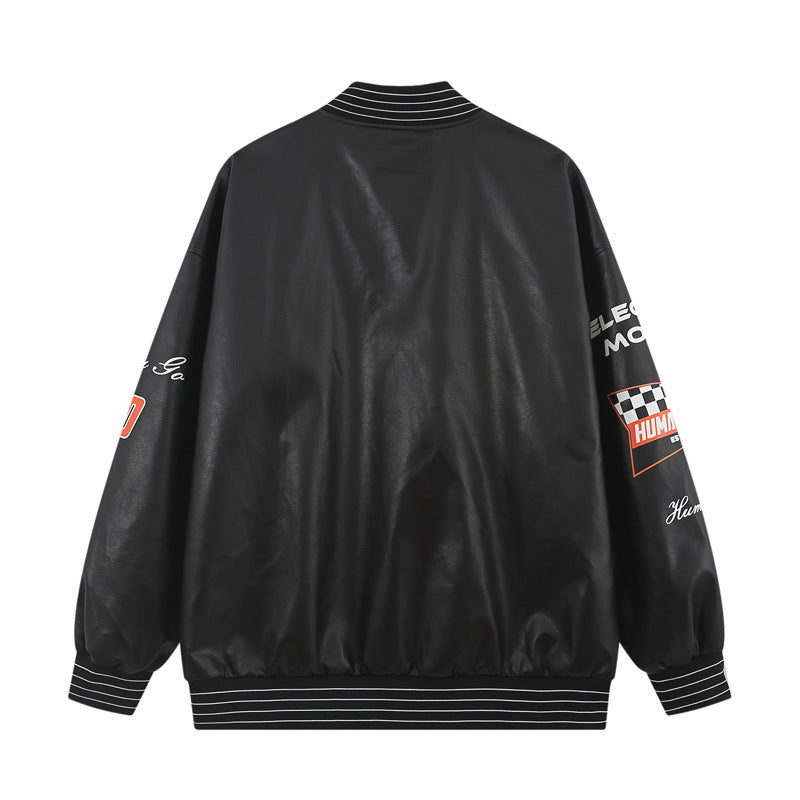 Veste d'impression en cuir Pu pour hommes