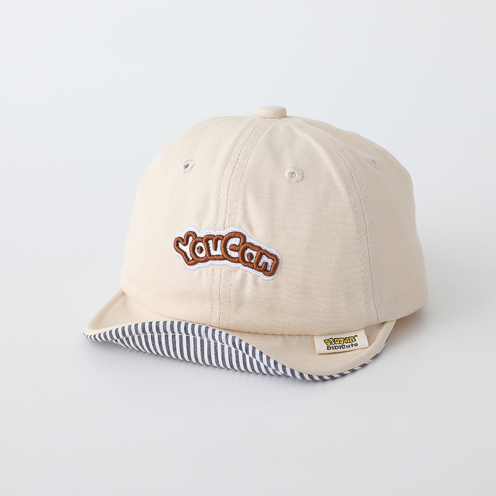 Casquette de baseball brodée à rayures pour enfants en couleur solide