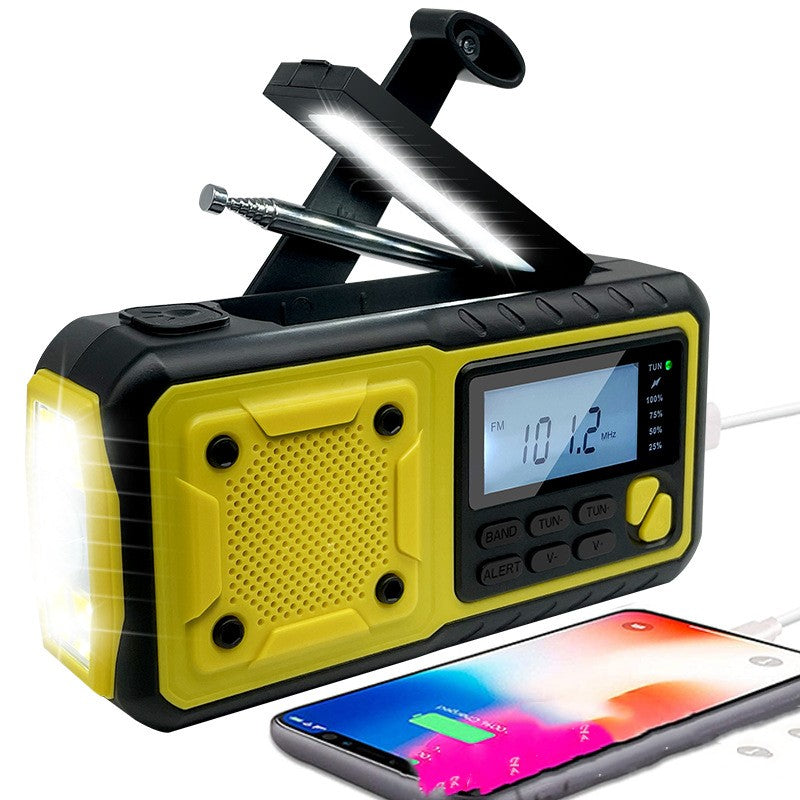 Radio multifonctionnelle d'urgence à propulsion manuelle solaire