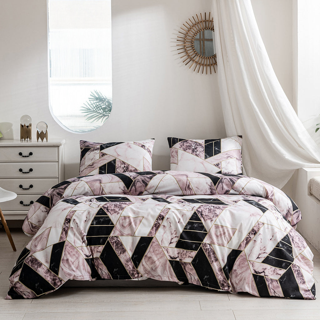 Accueil Textiles Literie Transfrontalière Exclusive Colorée Géométrique Marbré imprimé