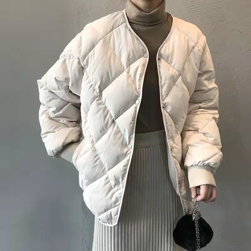 Veste à cou d'équipage à matelassage diamanté